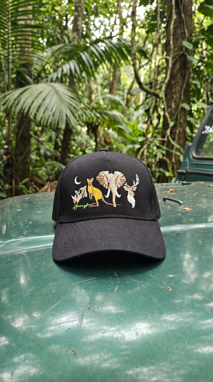 Forest Night Embroidery Cap - Black
