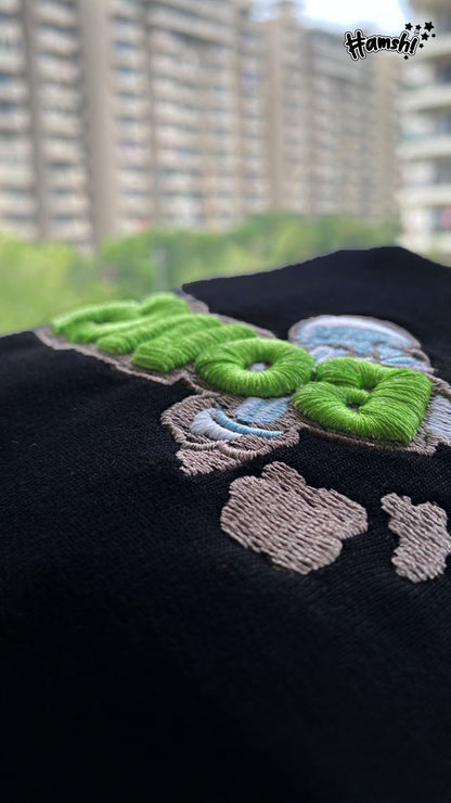 Bong -3D Embroidery T-shirt - Black