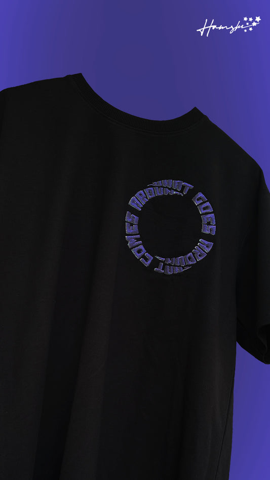What Goes Around Embroidery T-shirt - Black