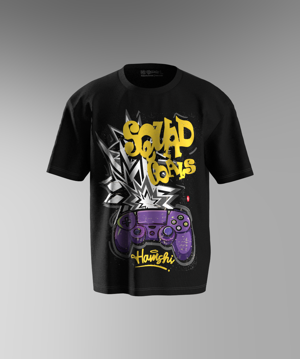 Squad Goals Print T-shirt - Black