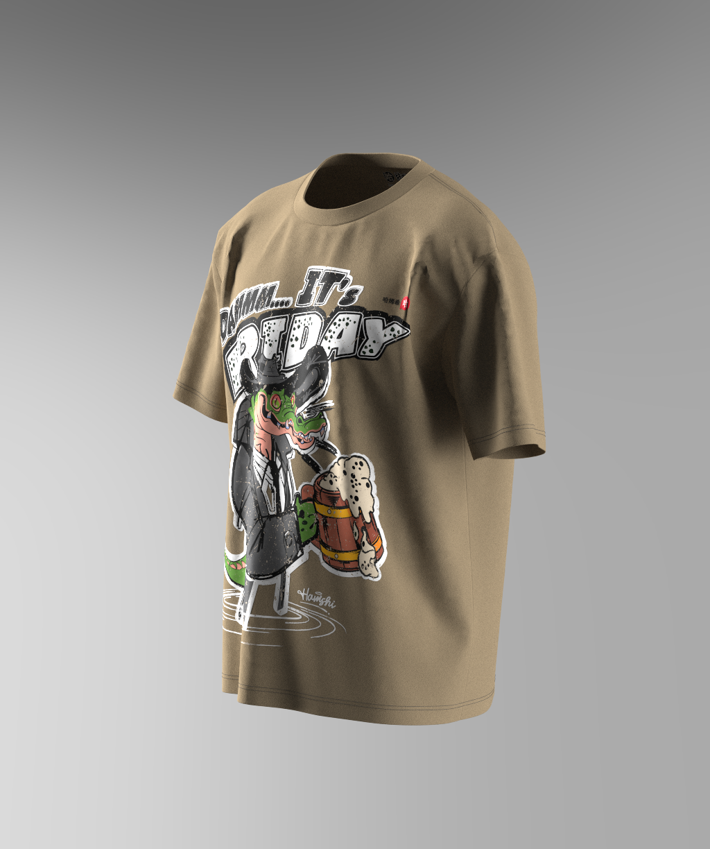 Its Friday Print T-shirt - Beige