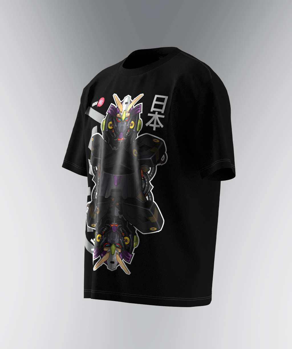 Transformer Mirror Print T-shirt -Black