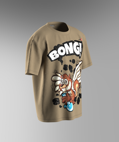 Bong Fly Print T-shirt - Beige