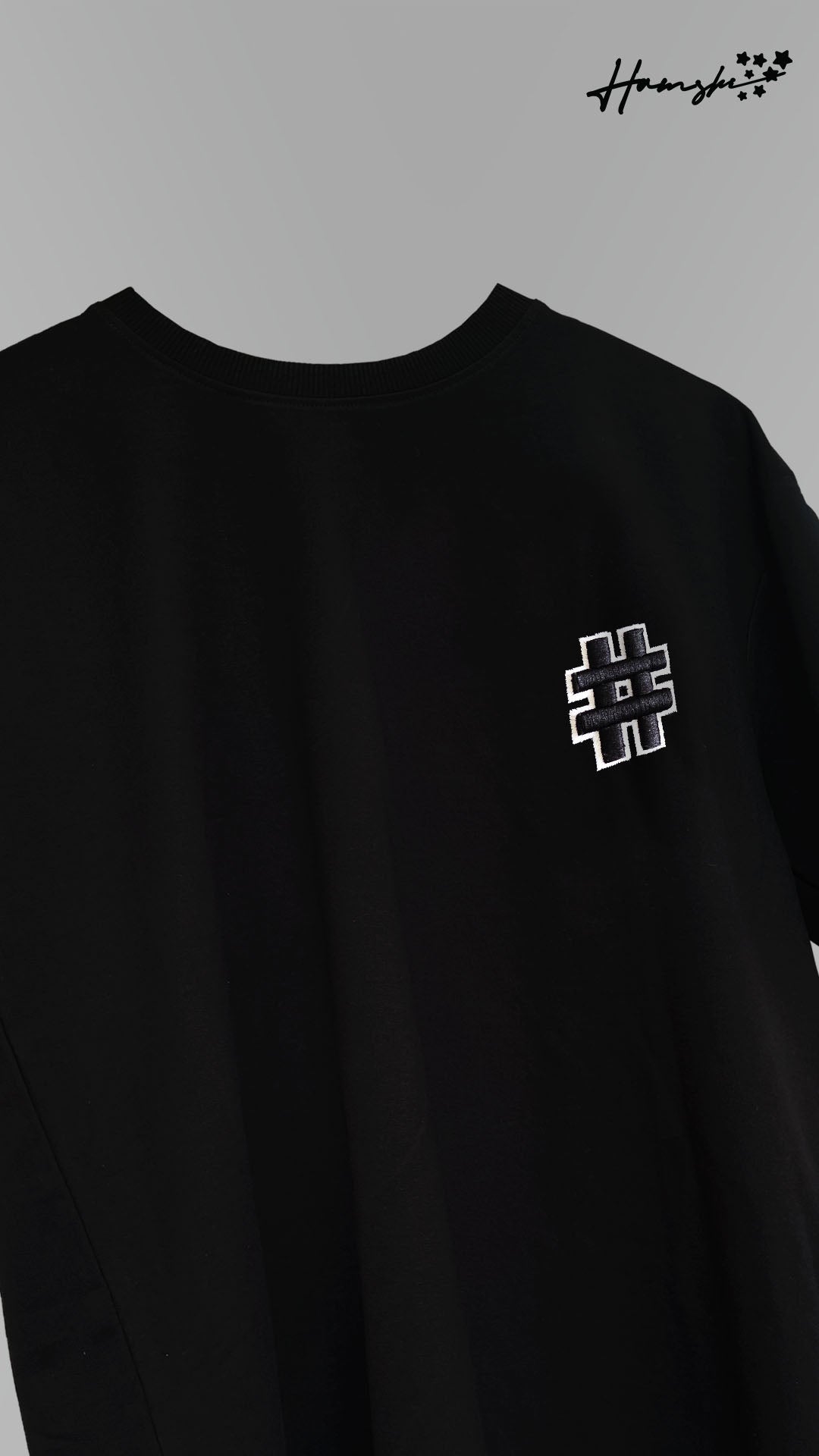 Hash 3D Embroidery T-shirt - Black