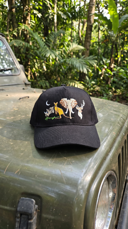 Forest Night Embroidery Cap - Black