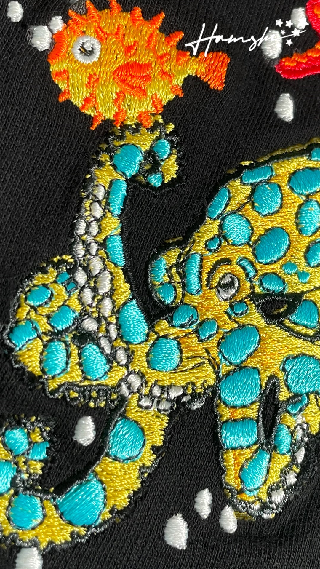 Marine Embroidery Hoodie - Black