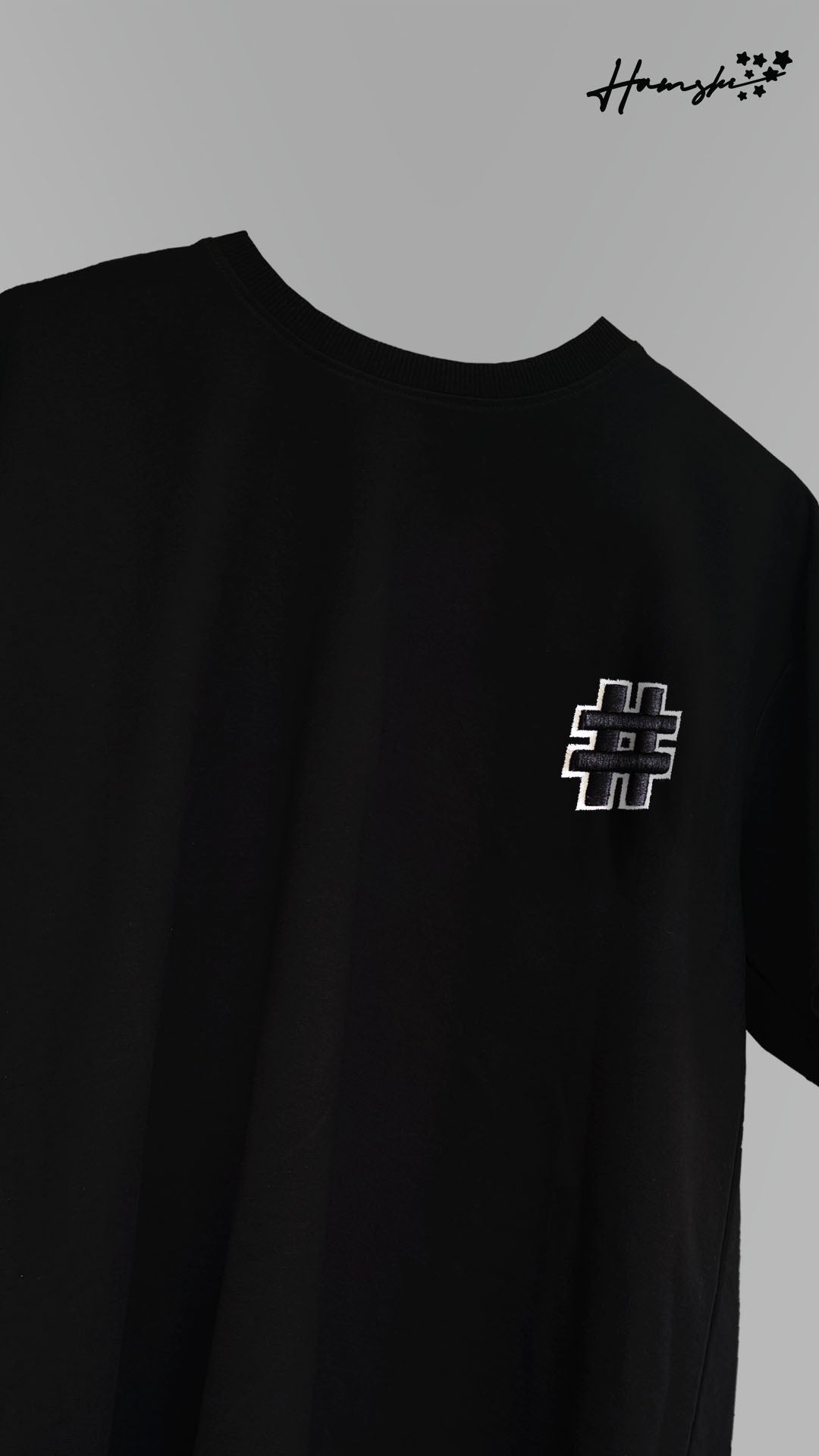 Hash 3D Embroidery T-shirt - Black