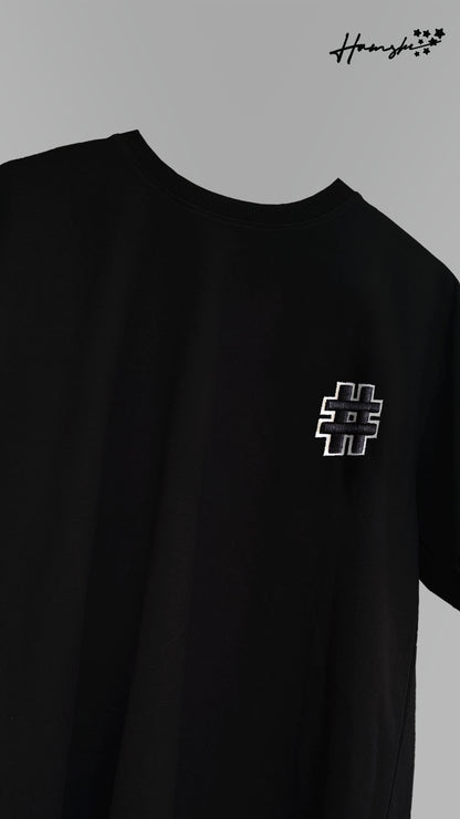 Hash 3D Embroidery T-shirt - Black