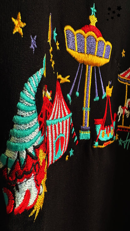 Clowns & Rides Embroidery T-shirt - Black