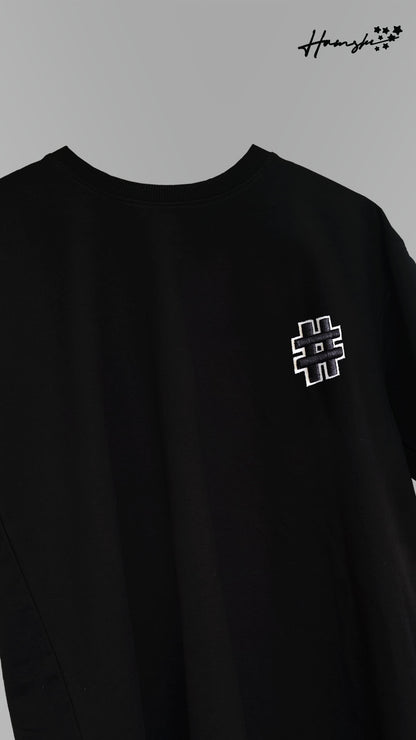 Hash 3D Embroidery T-shirt - Black