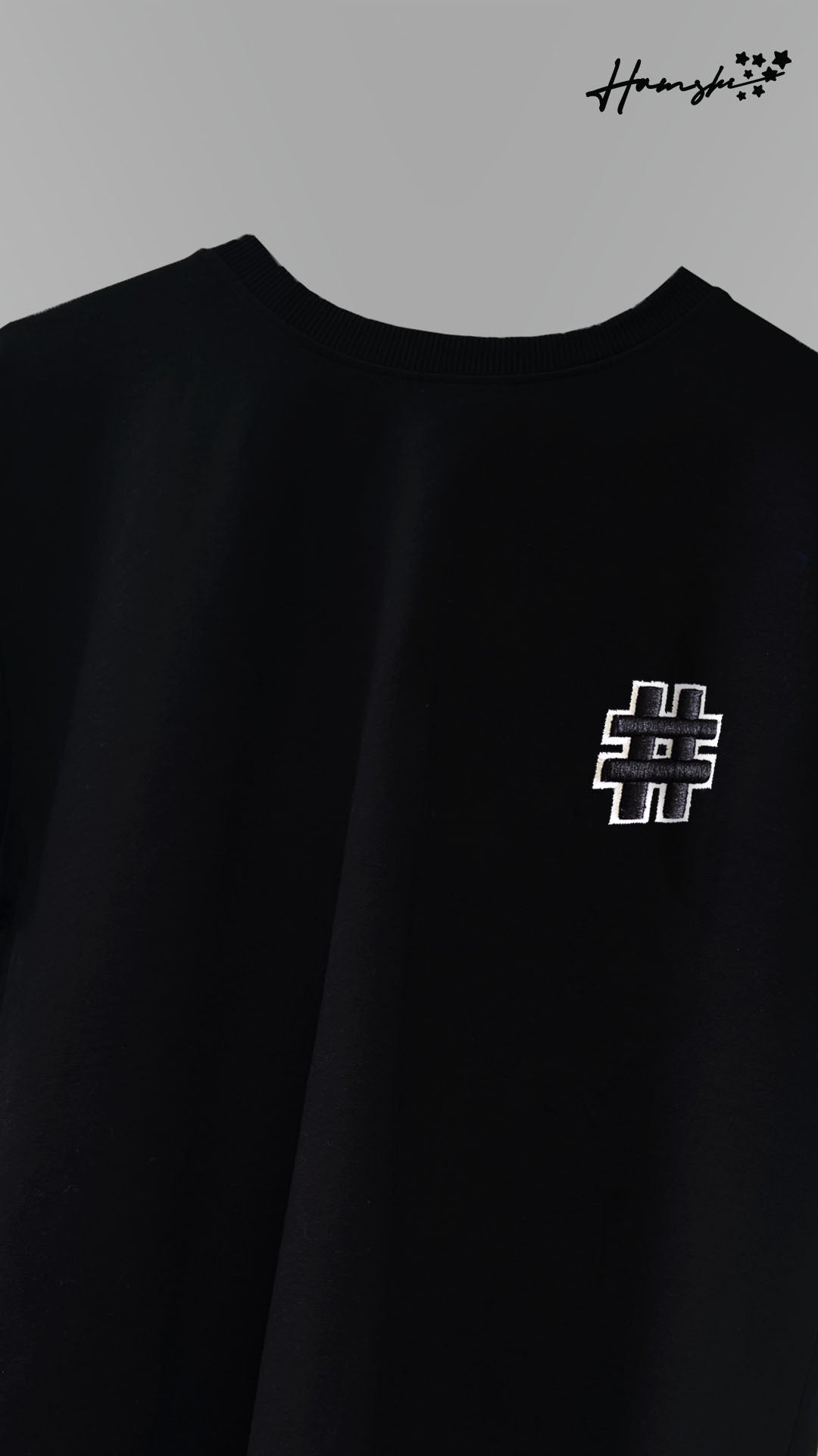 Hash 3D Embroidery T-shirt - Black