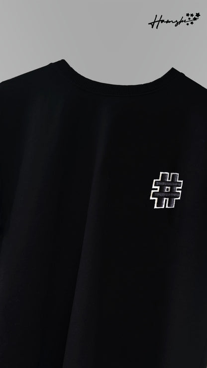 Hash 3D Embroidery T-shirt - Black