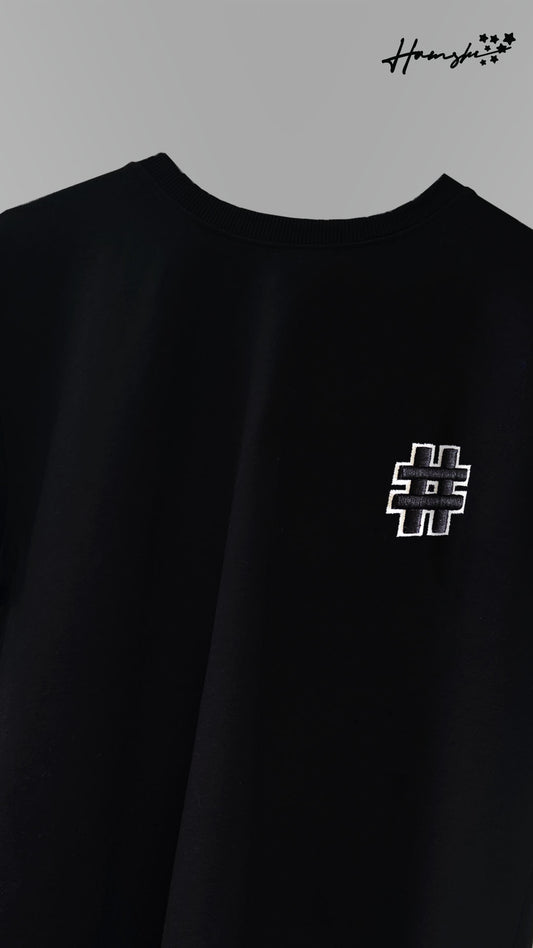 Hash 3D Embroidery T-shirt - Black