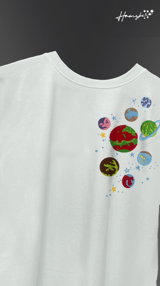 Galaxy Embroidery T-shirt - White