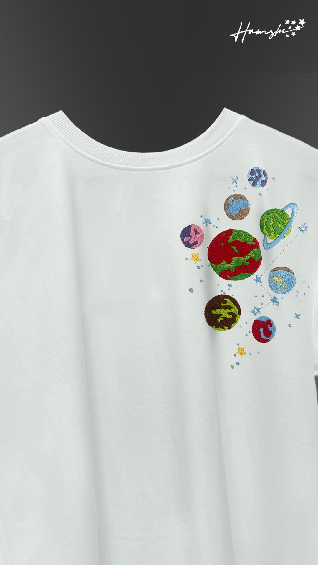 Galaxy Embroidery T-shirt - White