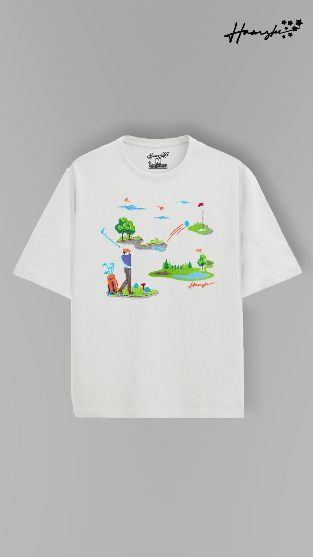 Golf Embroidery T-shirt - White