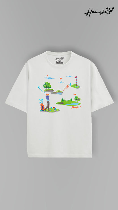 Golf Embroidery T-shirt - White