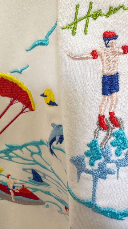Sea Surfers Embroidery T-shirt - White