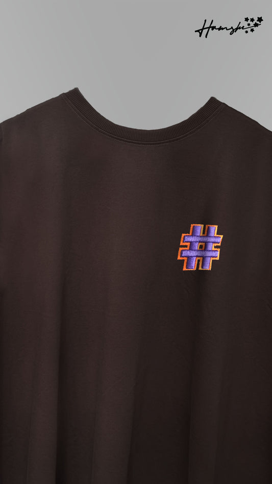Hash 3D Embroidery T-shirt - Brown