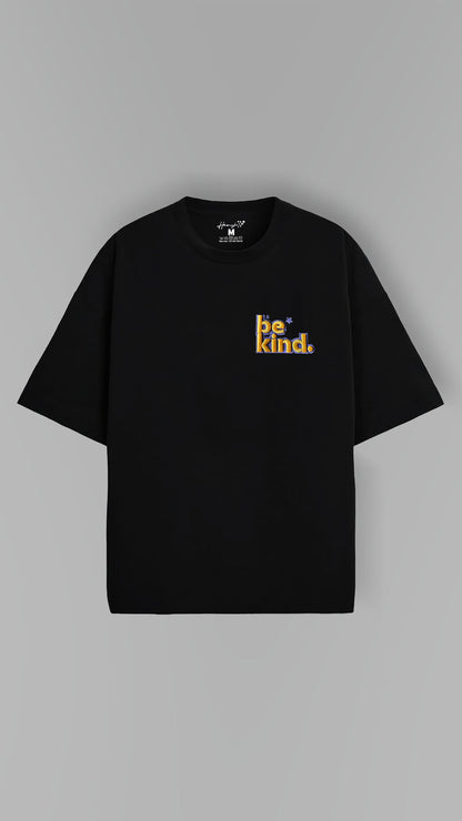 Be Kind 3D Embroidery T-shirt - Black