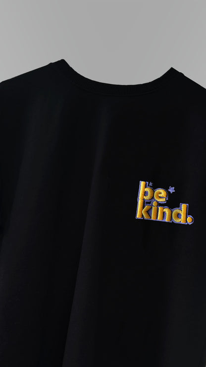 Be Kind 3D Embroidery T-shirt - Black