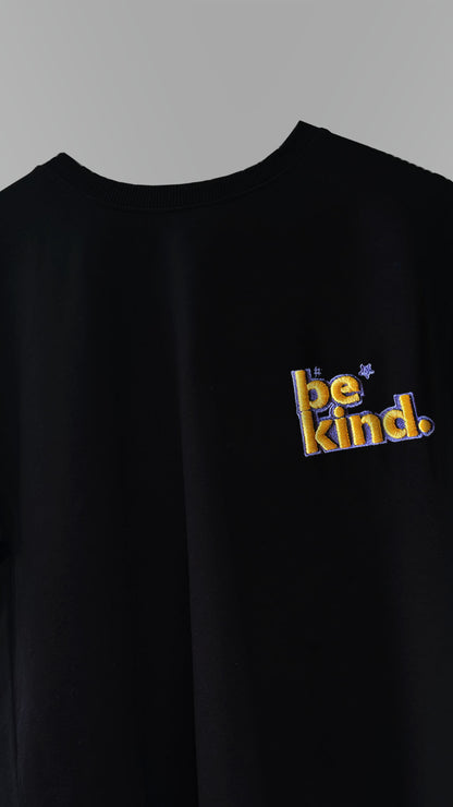 Be Kind 3D Embroidery T-shirt - Black