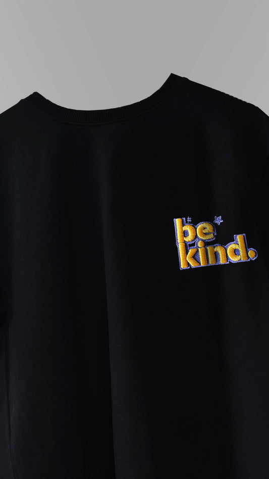 Be Kind 3D Embroidery T-shirt - Black