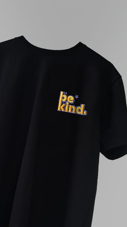 Be Kind 3D Embroidery T-shirt - Black