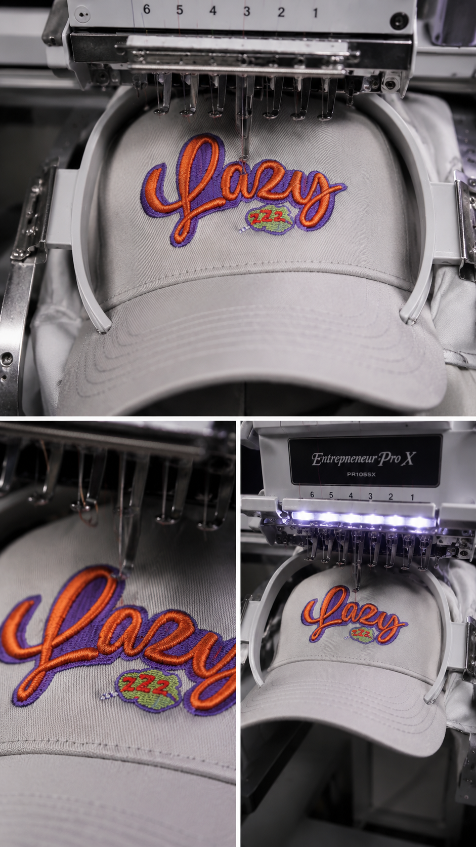 Lazy  Embroidery Cap - White