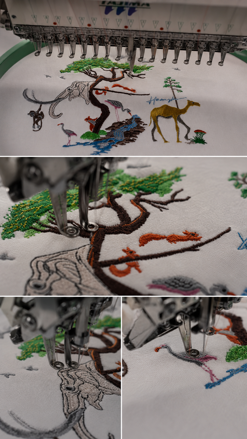 Animals Embroidery T-shirt - White