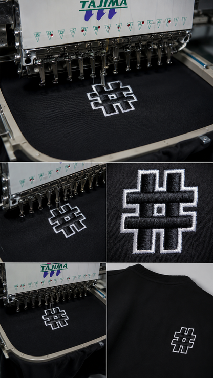 Hash 3D Embroidery T-shirt - Black