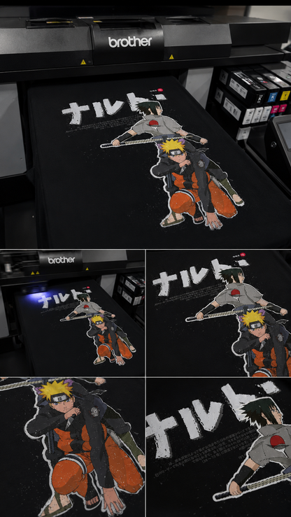 Naruto Two Print T-shirt - Black