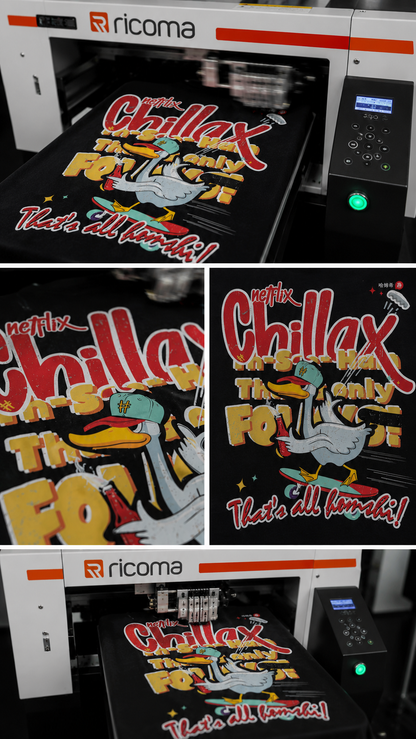 Duck Chillax Print T-shirt - Black