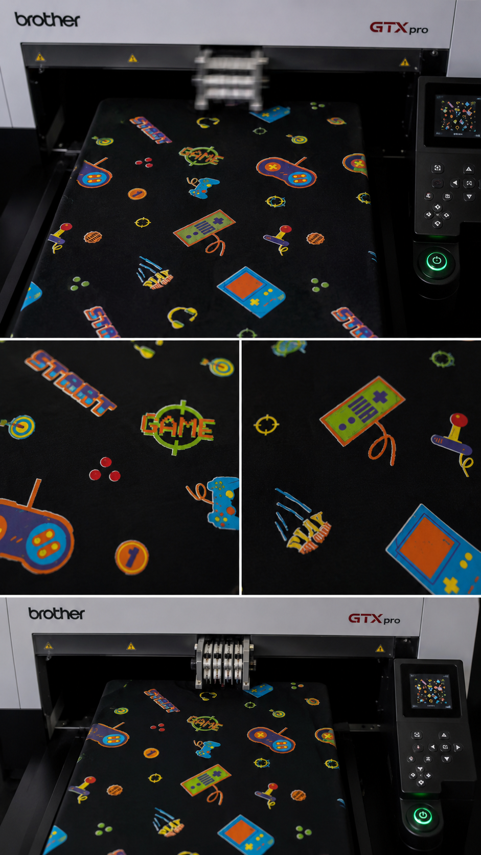 Retro Gaming All Over Print T-shirt - Black