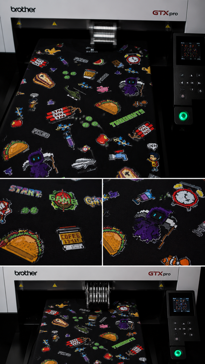 Emojis All Over Print T-shirt - Black