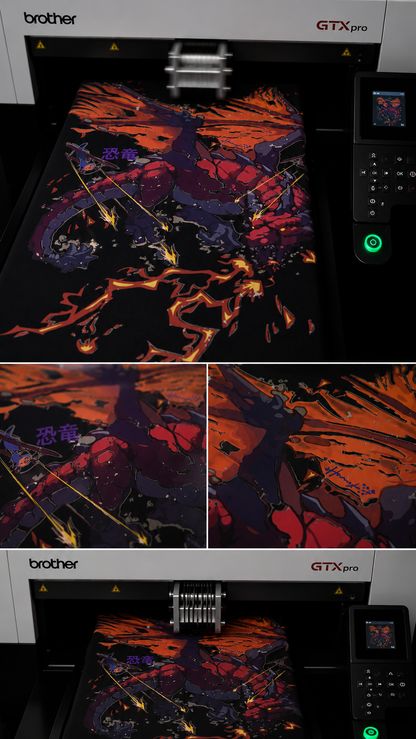 Monster Burn All Over Print T-shirt - Black