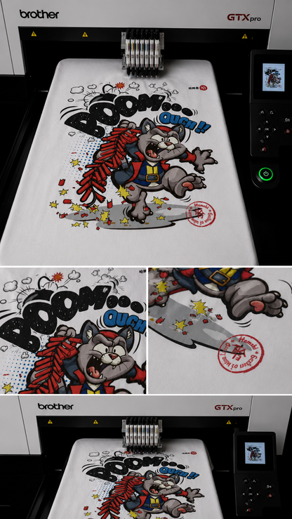 Boom Cat Print T-shirt - White