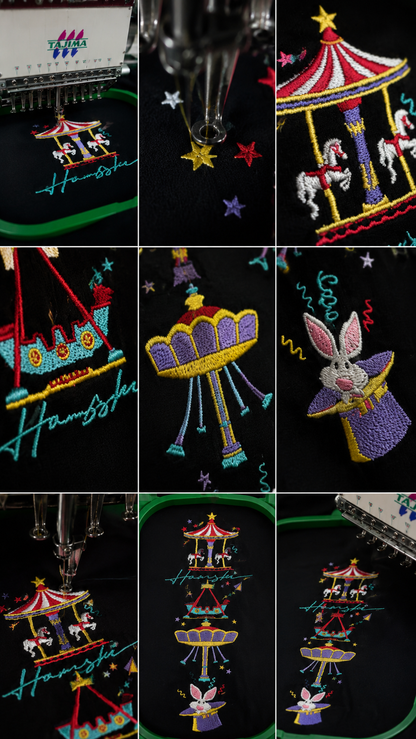 Circus Embroidery T-shirt - Black