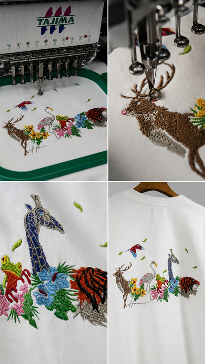 Jungle Embroidery T-shirt - White