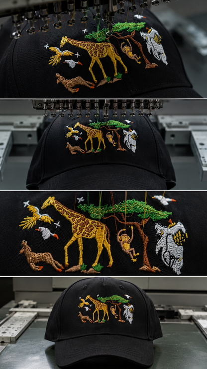 Wild Life Embroidery Cap - Black