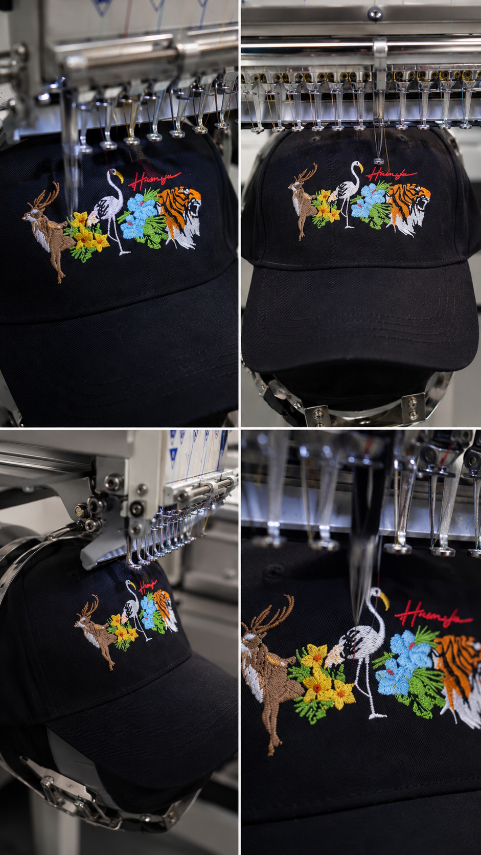 Jungle Embroidery Cap - Black