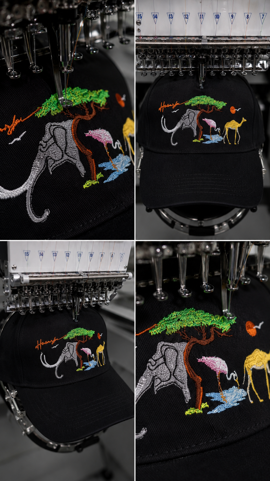 Animals Life Embroidery Cap - Black