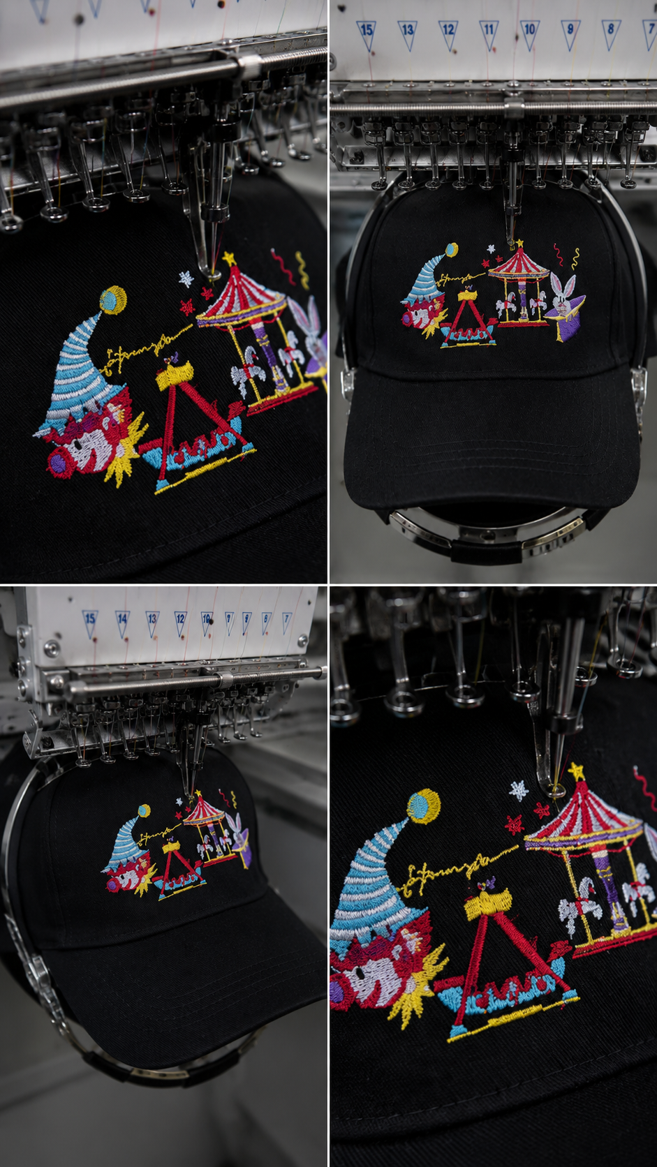Clowns & Rides Embroidery Cap - Black