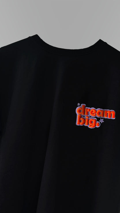 Dream Big 3D Embroidery T-shirt - Black