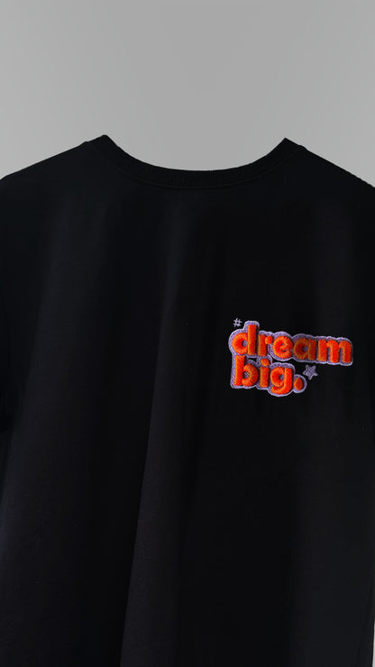 Dream Big 3D Embroidery T-shirt - Black