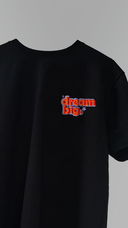 Dream Big 3D Embroidery T-shirt - Black