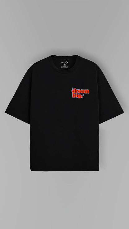 Dream Big 3D Embroidery T-shirt - Black