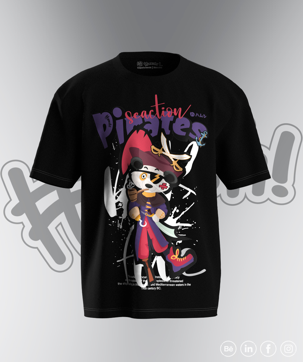 Pirate Oversized T-shirt - Black