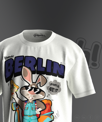 Rabbit Pizza Print T-shirt - White