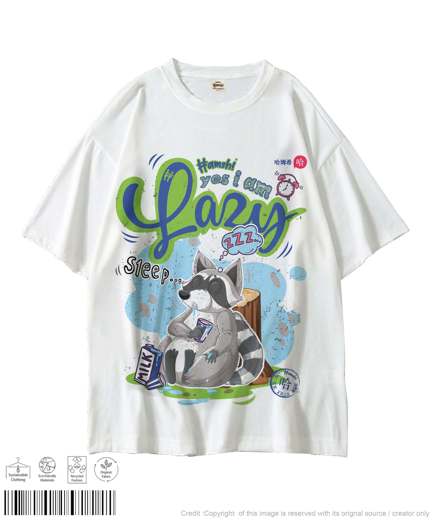 Lazy Fox Print T-shirt - White